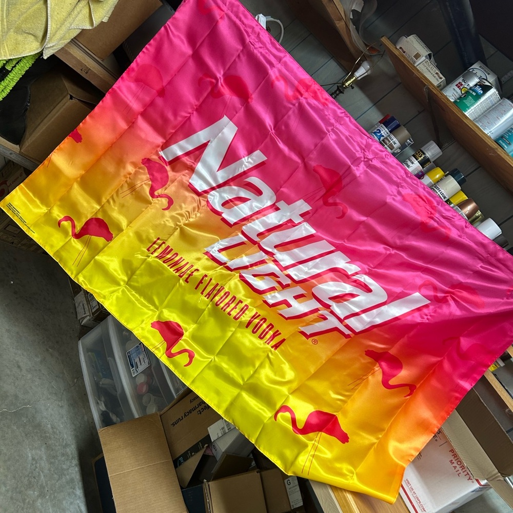 Natural Light Pink and Yellow Party Flag